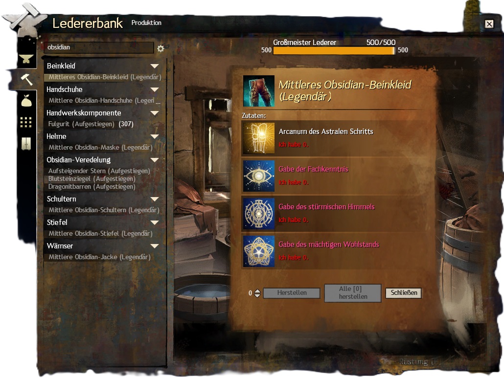 Rezept Legendäre Obsidian Rüstung Guild Wars 2 Wiki