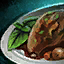Datei:Teller mit Hähnchen in Rotweinsoße mit Minz-Beilage Icon.png