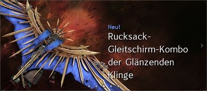Rucksack-Gleitschirm-Kombo der Glänzenden Klinge Werbung.jpg